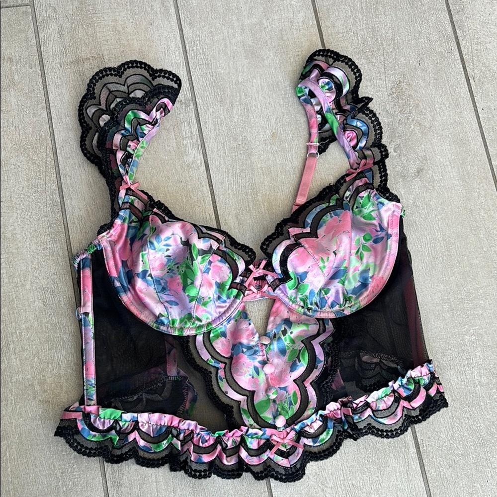 For Love And Lemons Floral Crop Top size M